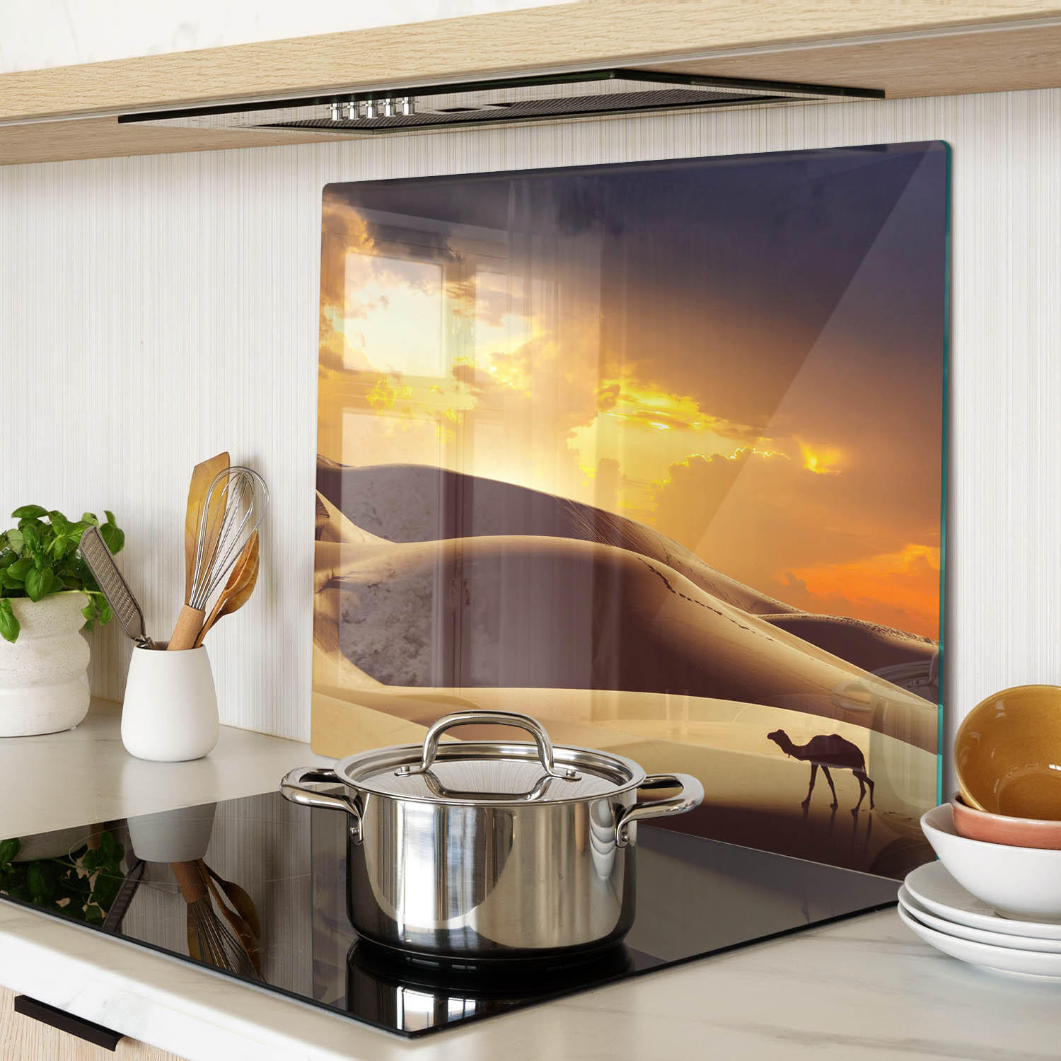 GLASPLATTE 60x52 cm Sahara-Kamel - Orange, Glas (60/0.4/52cm) - TULUP