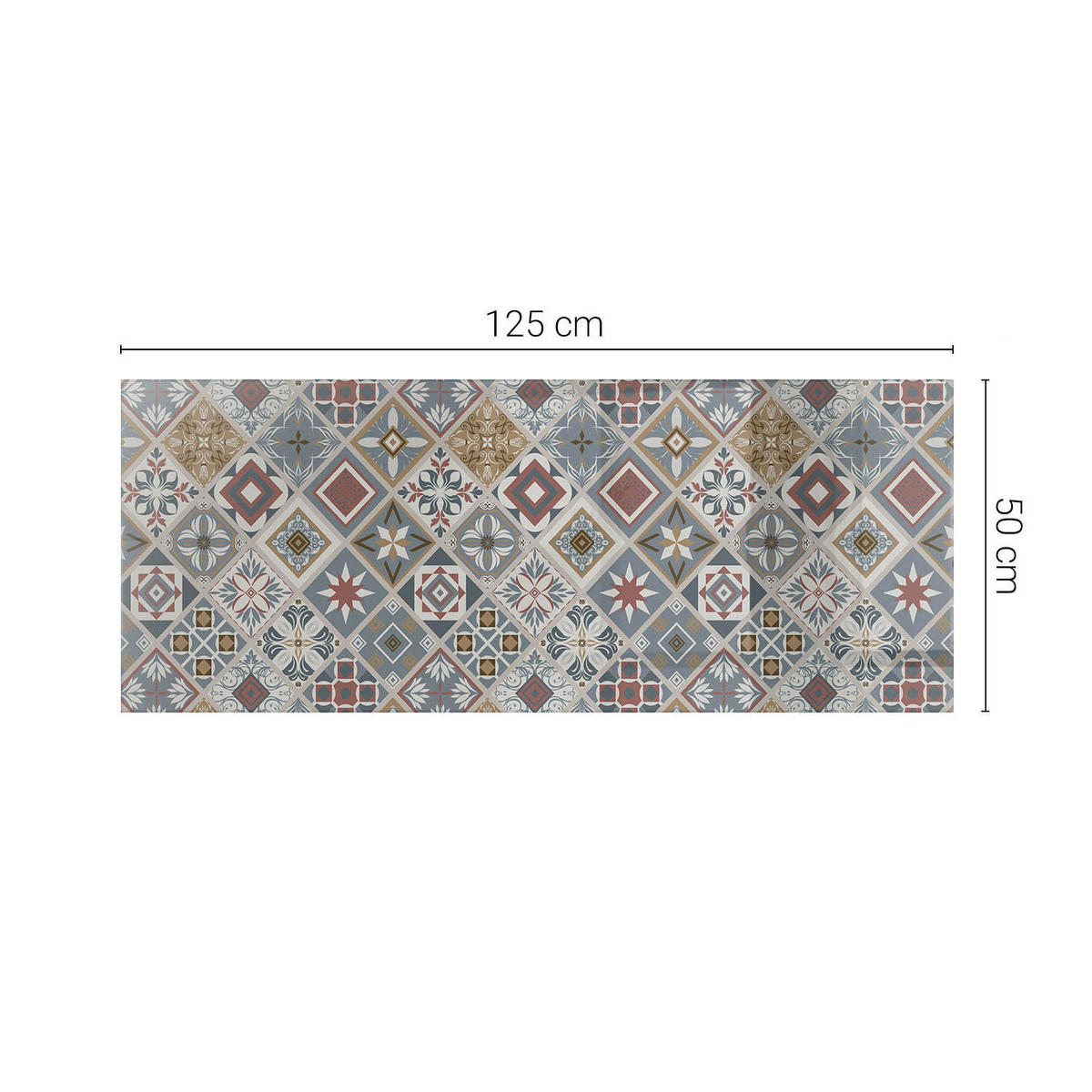 TISCHPLATTE 125x50 cm Mosaikmuster mit Ornamenten - Multicolor/Grau, Glas (125/50/0.4cm) - TULUP