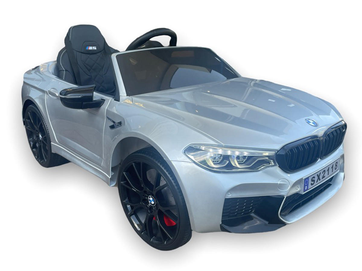 KINDER ELEKTROAUTO BMW M5 silber - Silberfarben, Kunststoff (124/74/55cm) - TPFLiving