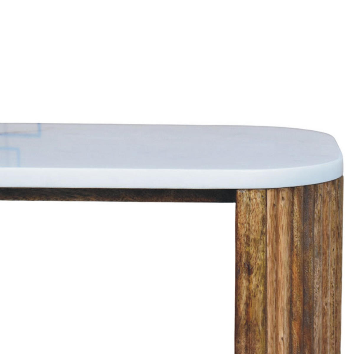 NACHTTISCH mit Golden-Teak-Finish, Tischplatte aus Marmor, 1 Schublade, 1 offene Ablage, braun - Braun, Naturmaterialien/Holz (44/47/34cm) - Artisan Furniture