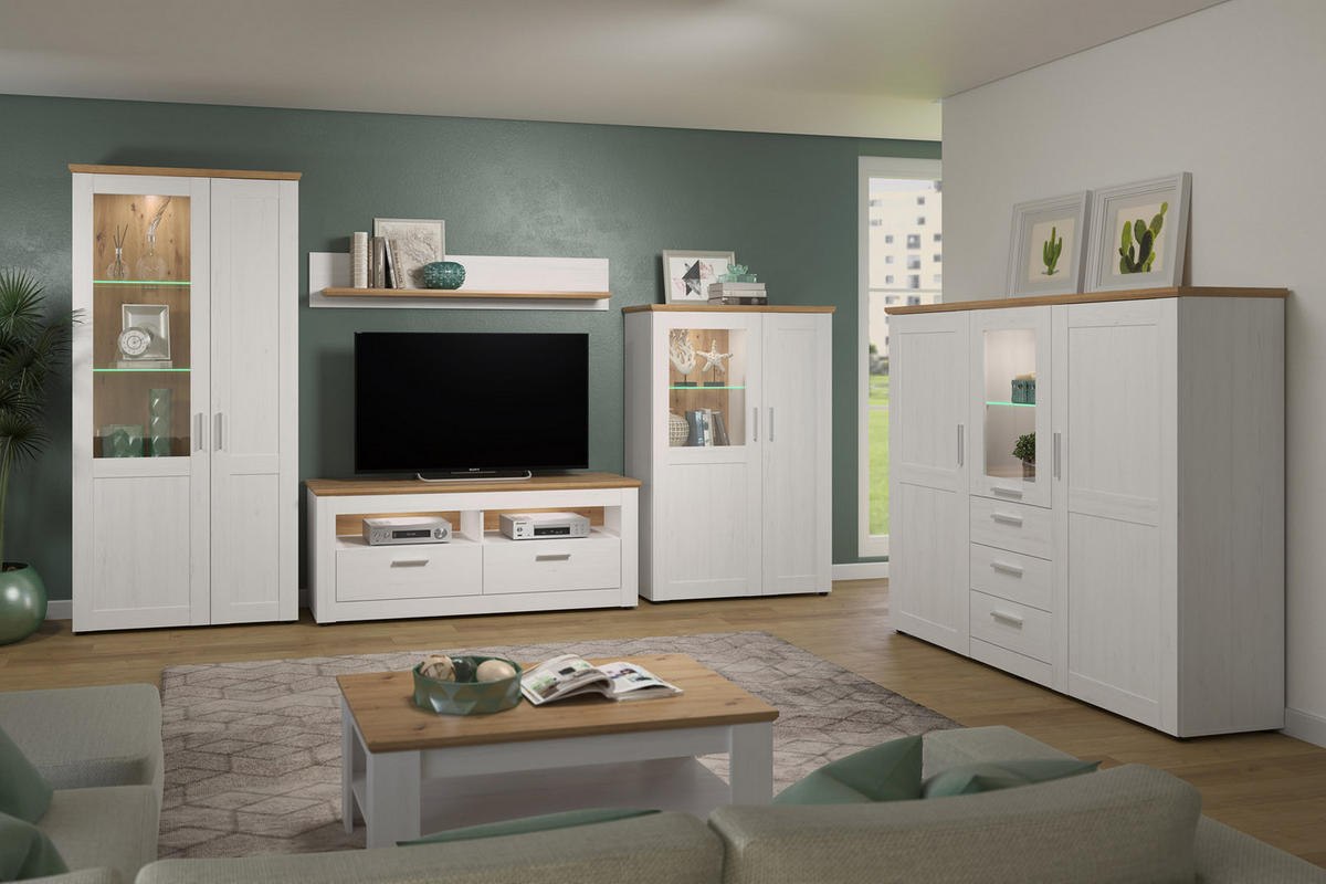 TV-ELEMENT Weiß - Weiß, Holzwerkstoff (148/59/45cm) - ebuy24