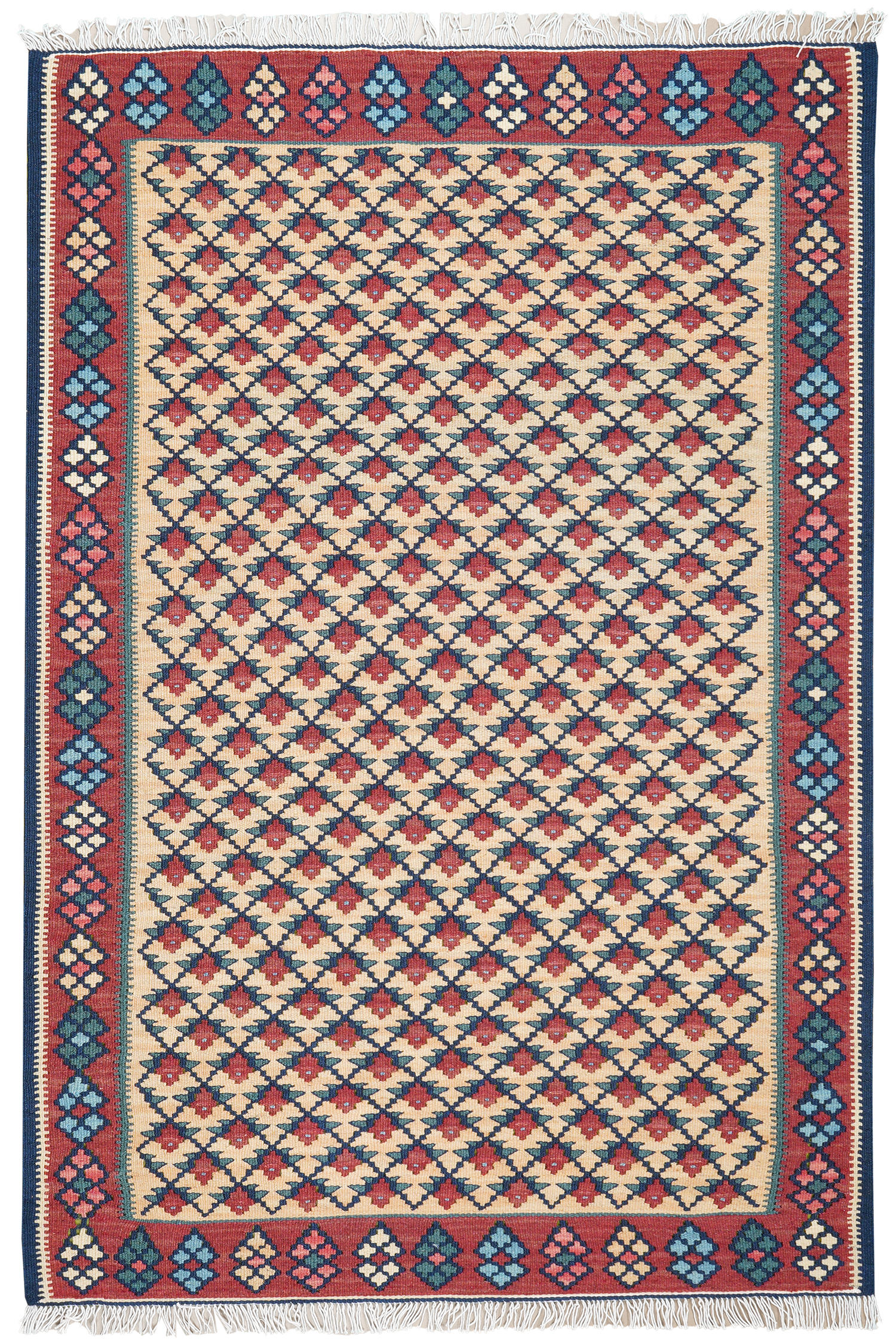 HANDWEBTEPPICH Kelim Senneh Mehrfarbig 145/97 cm Schurwolle - Multicolor, Textil (97/145cm) - Looma