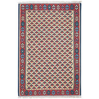 HANDWEBTEPPICH Kelim Senneh Mehrfarbig 145/97 cm Schurwolle - Multicolor, Textil (97/145cm) - Looma