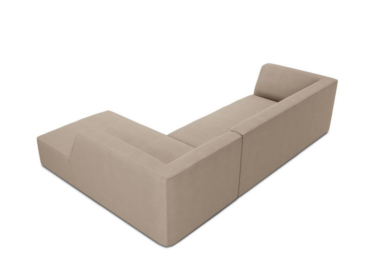 ECKSOFA rechts Ruby aus strukturiertem Stoff dunkelbeige 4 Sitzplätze - Taupe, Textil (180/273cm) - Micadoni