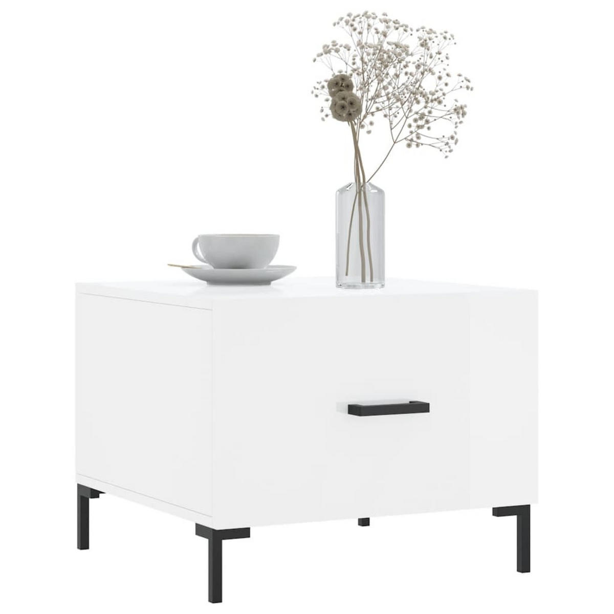 COUCHTISCH Hochglanz-Weiß 50x50x40 cm Holzwerkstoff - Weiß, Holzwerkstoff (50/50/40cm) - furnicato