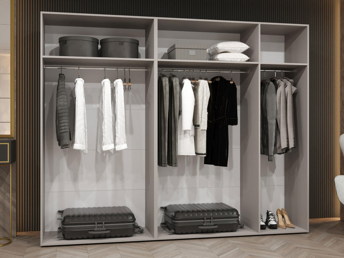 DREHTÜRENSCHRANK Malaga 250 - Weiß, Holzwerkstoff (250/202/52cm) - MIRJAN24