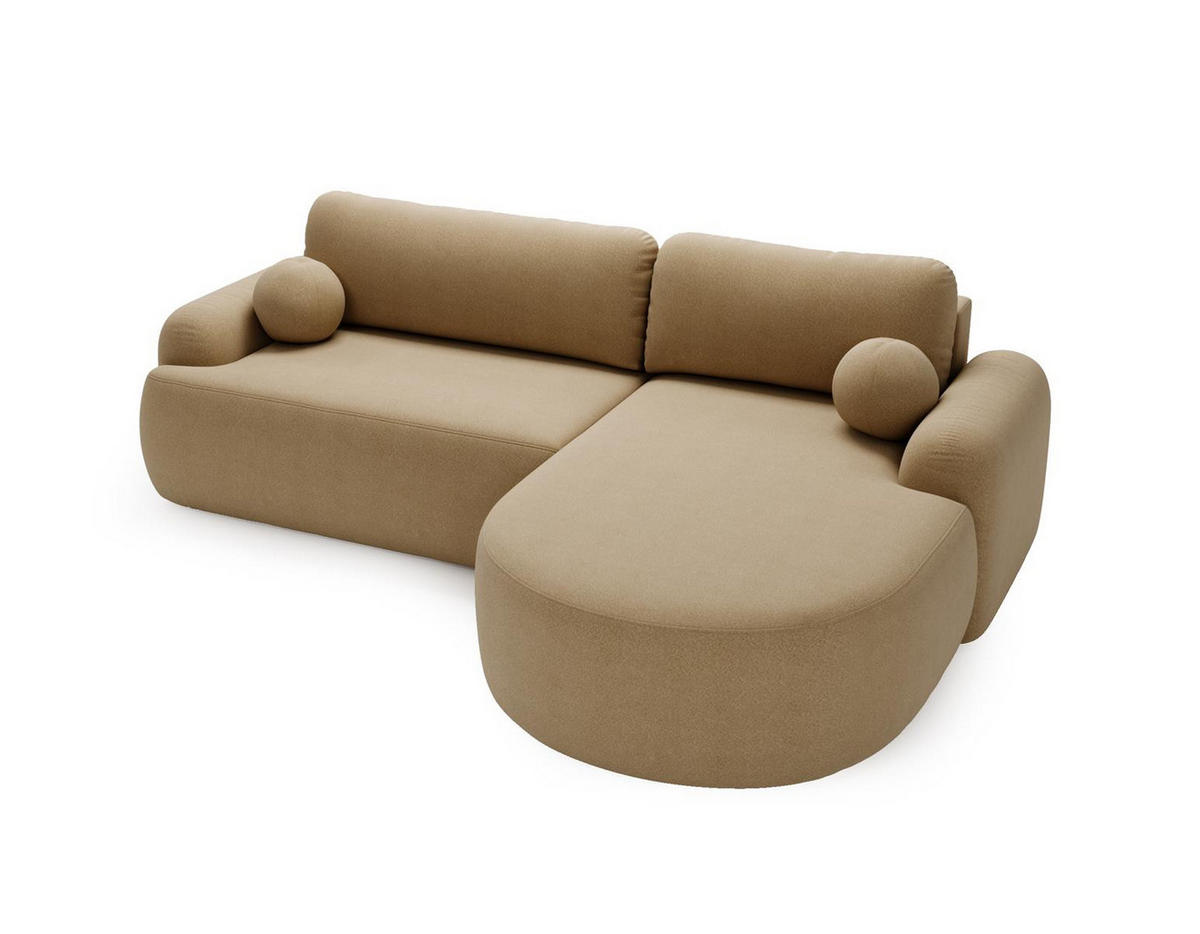 ECKSOFA Rechts L Form OLIO Beige - Beige, Holzwerkstoff (261/177cm) - Compleo24