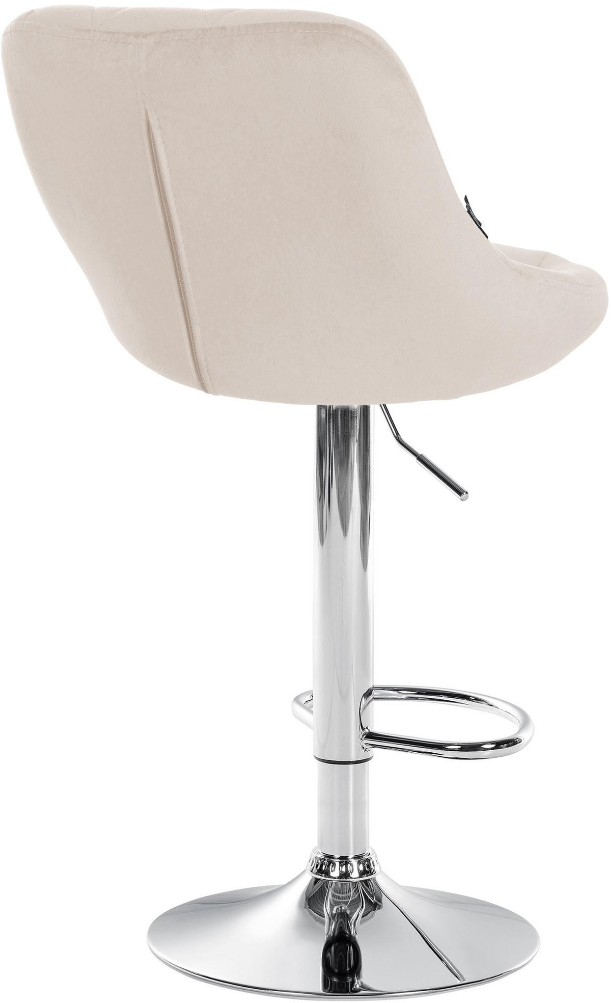 BARHOCKER 2er Set Samt creme - Chromfarben/Creme, Textil/Metall (46/83/49cm) - CLP