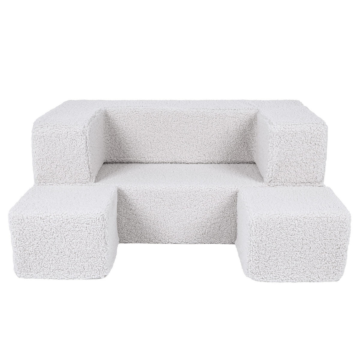 KINDERSOFA, Bearly, Cube, Weiß - Weiß, Textil (96/40/50cm) - MeowBaby