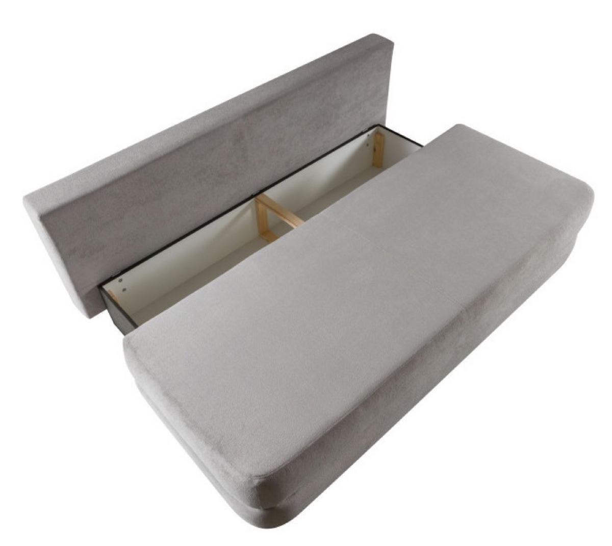 SOFA Grau ORI Schlaffunktion Ohne Armlehnen - Grau, Textil (211/93/103cm) - Sepro Meble
