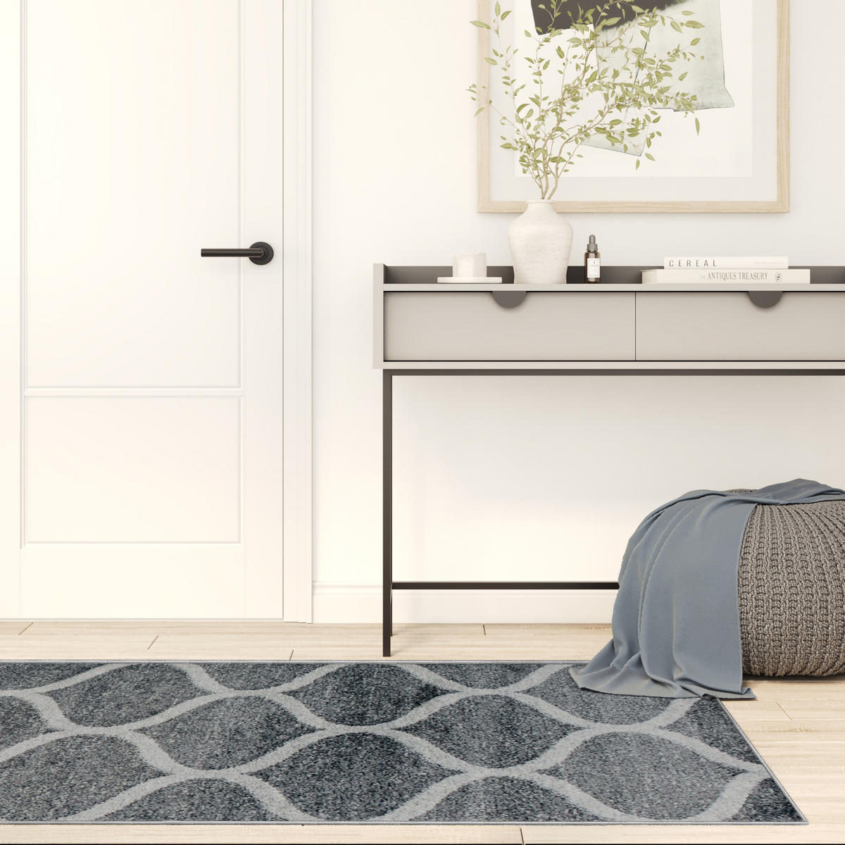 TEPPICHLÄUFER SARI dunkelgrau orientalisch 120/500 cm - Dunkelgrau, Textil (120/500cm) - Tapiso