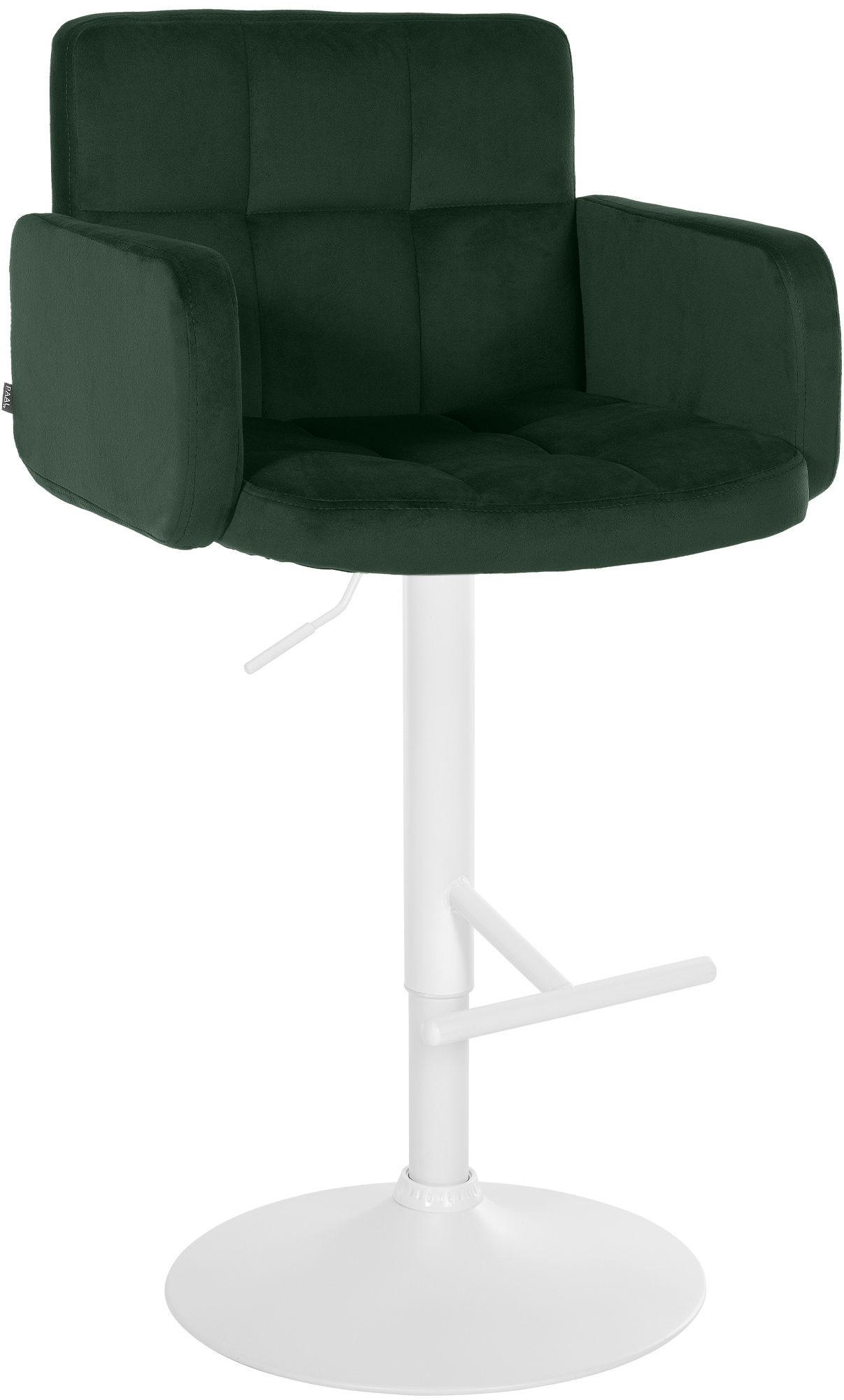 BARHOCKER Samt dunkelgrün - Dunkelgrün/Weiß, Textil/Metall (60/93/56cm) - CLP