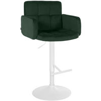 BARHOCKER Samt dunkelgrün - Dunkelgrün/Weiß, Textil/Metall (60/93/56cm) - CLP
