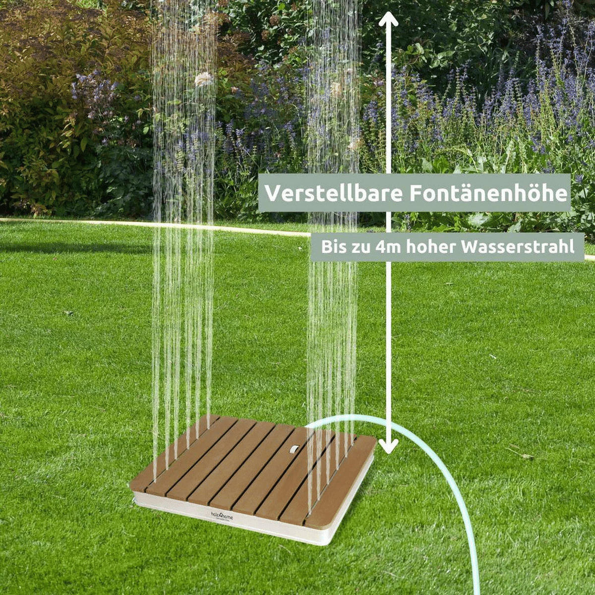 GARTENDUSCHE Outdoor eckig TYLIX WPC Bodendusche - Braun, Holzwerkstoff (70/7/55cm) - DELUKE