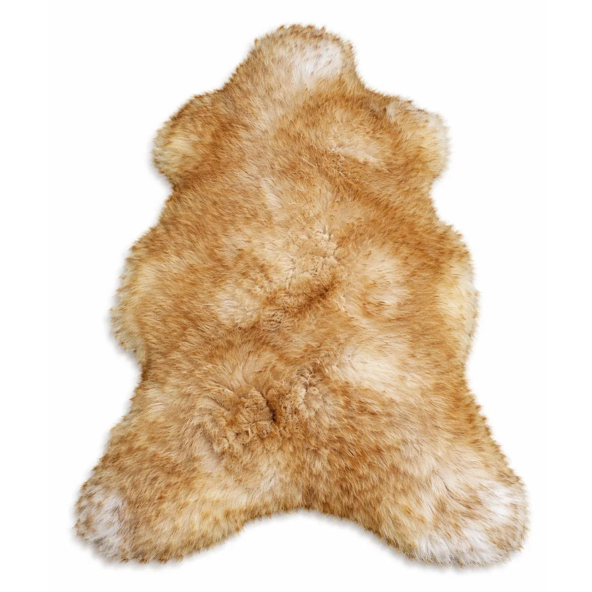 SCHAFFELL Premium Lammfell Natur ungeschoren weiche Wolle Braun Geflammt ca. 115 cm - Braun/Weiß, Fell (65/115cm) - Provellus