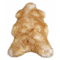 SCHAFFELL Premium Lammfell Natur ungeschoren weiche Wolle Braun Geflammt ca. 115 cm - Braun/Weiß, Fell (65/115cm) - Provellus