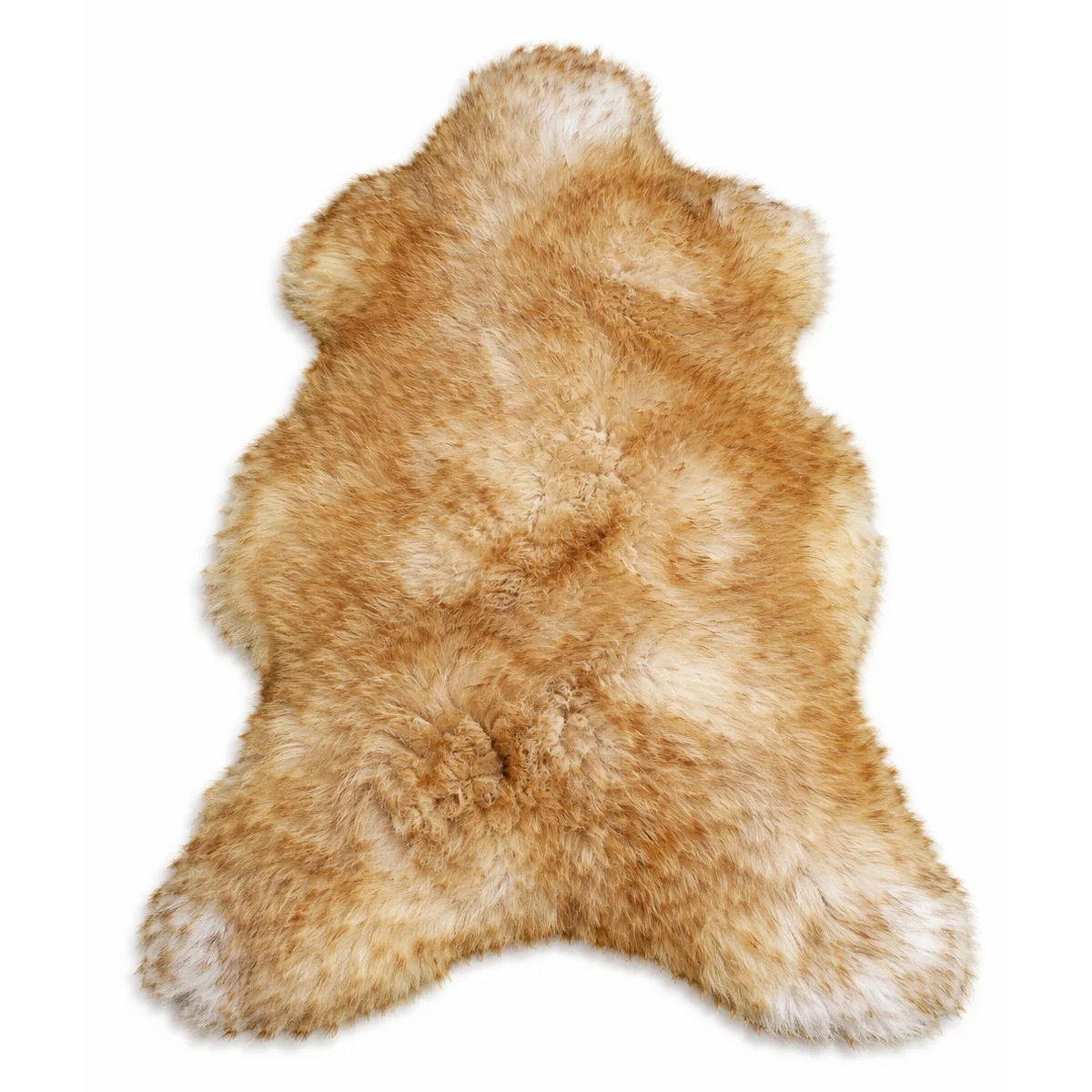 SCHAFFELL Premium Lammfell Natur ungeschoren weiche Wolle Braun Geflammt ca. 115 cm - Braun/Weiß, Fell (65/115cm) - Provellus