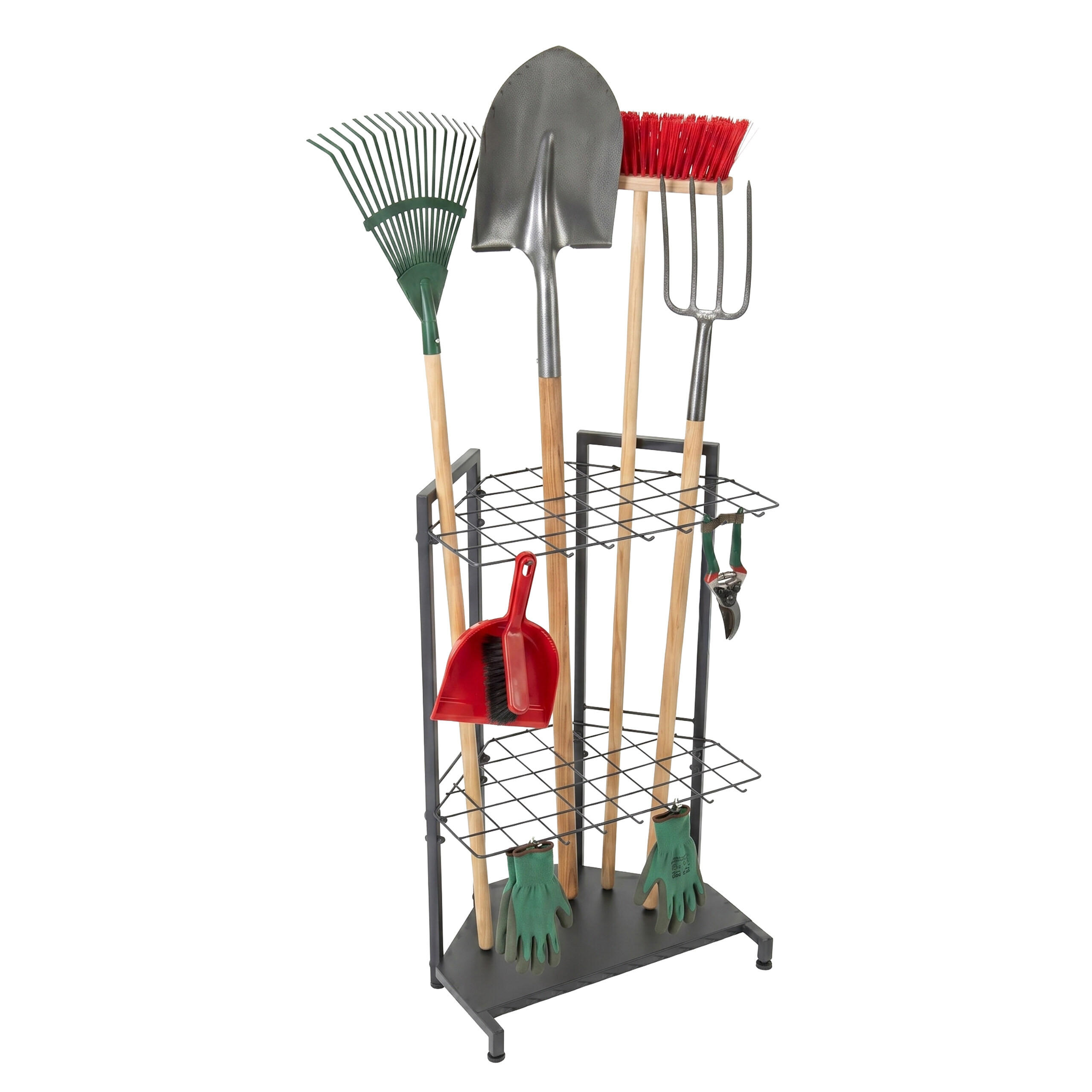 REDSKAPSSTÄLL Antracit stål för 34 verktyg - Antracit, Metall (43/66/32cm) - Relaxdays