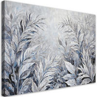 WANDBILD blätter abstrakte botanische - Silberfarben, Textil (60/40cm) - Feeby