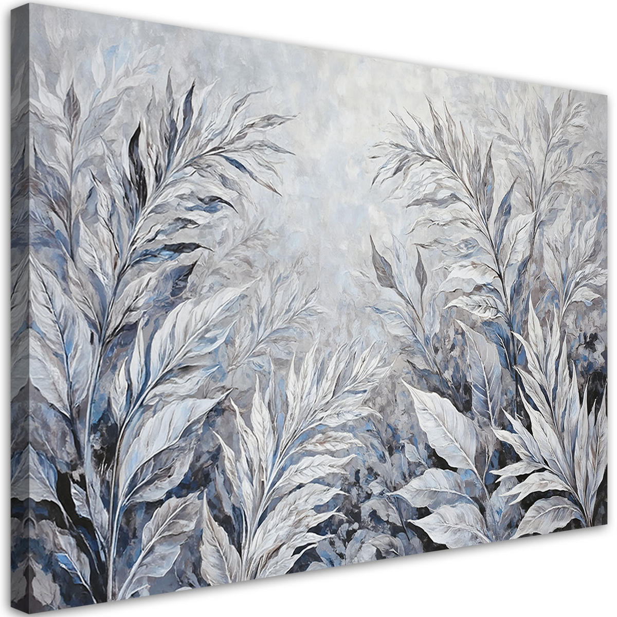 WANDBILD blätter abstrakte botanische - Silberfarben, Textil (60/40cm) - Feeby