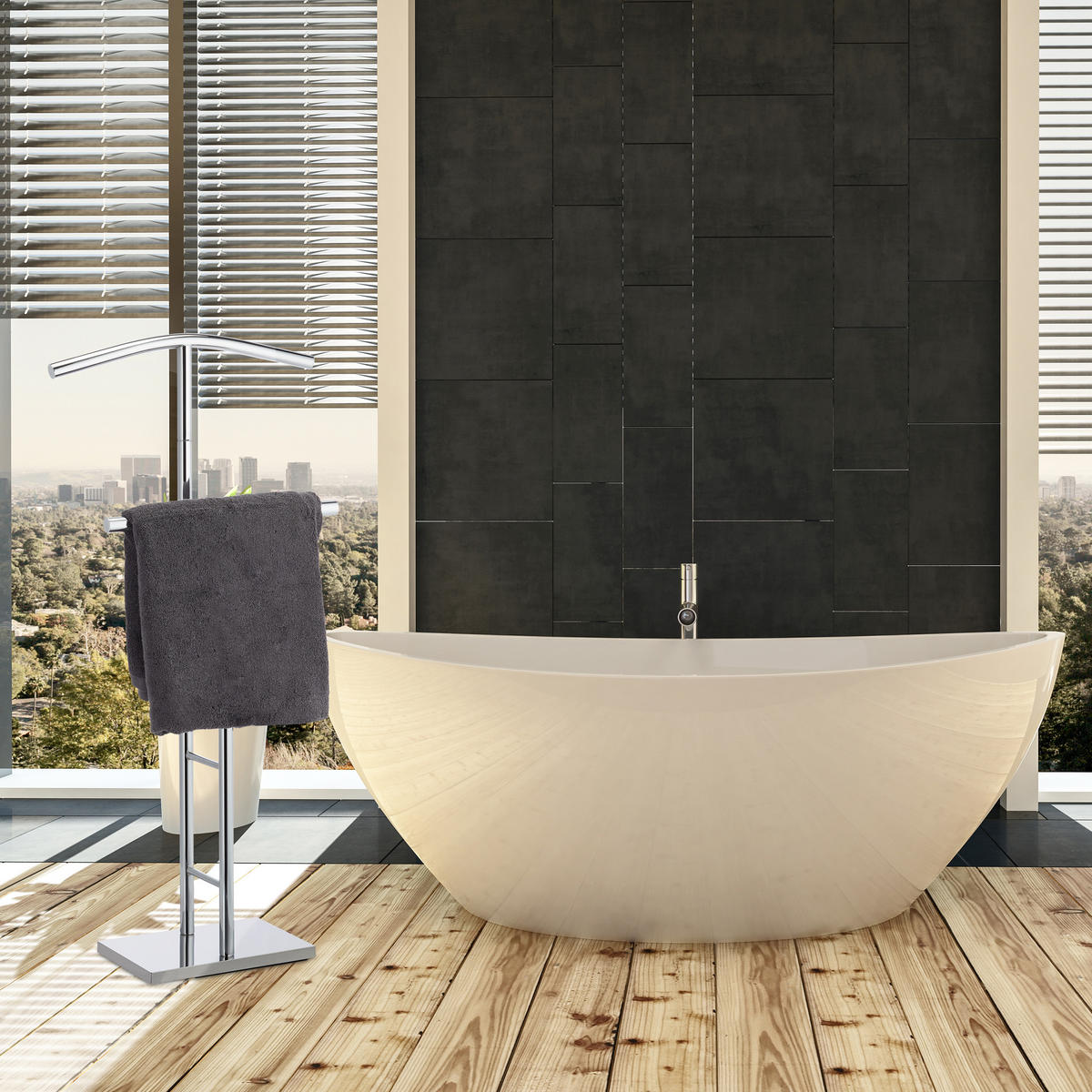 HERRENDIENER - Silberfarben, Kunststoff/Metall (49/106/20cm) - Relaxdays