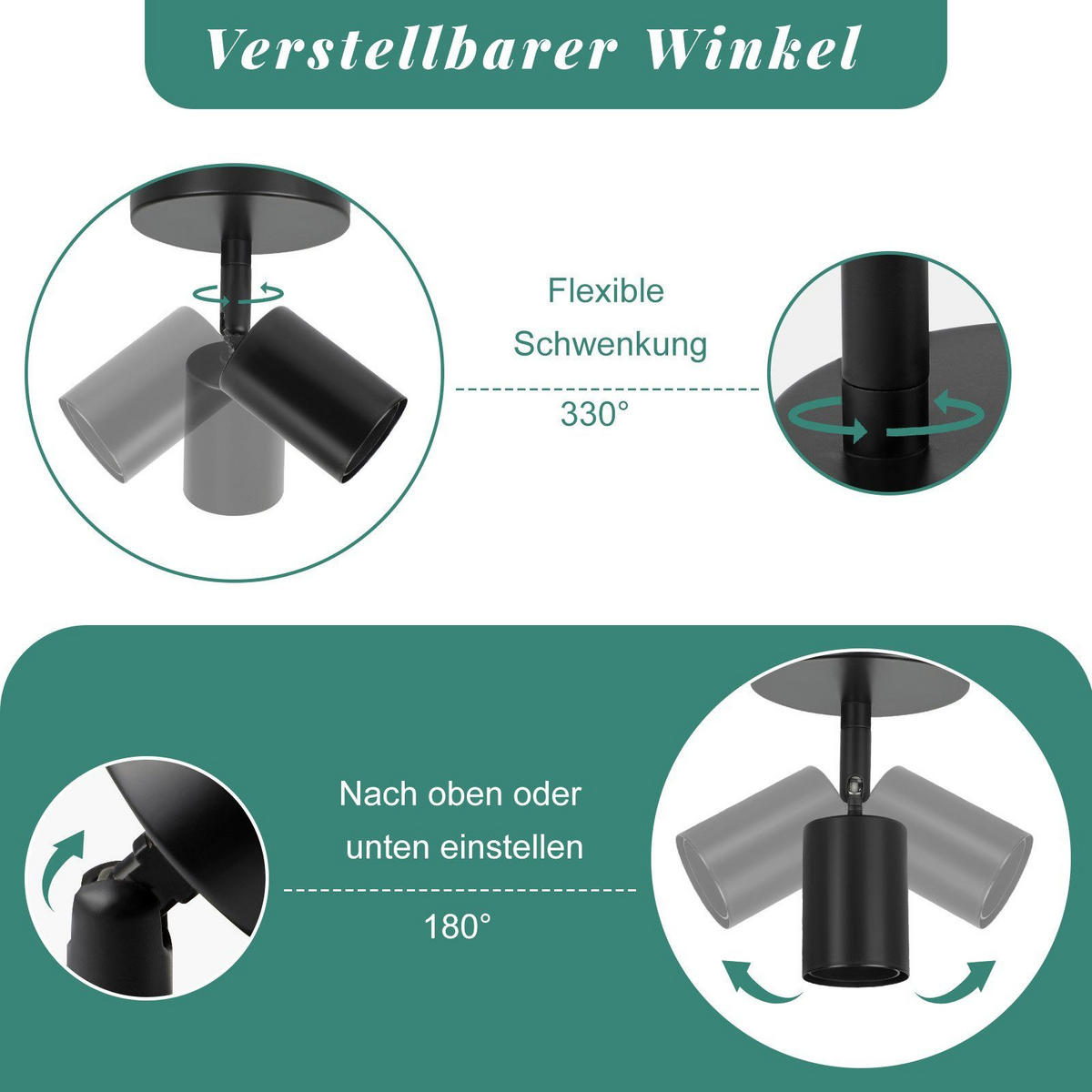 STRAHLER Laser 1-flammig 9/9/14 cm - Schwarz, Metall (9/9/14cm) - Nettlife