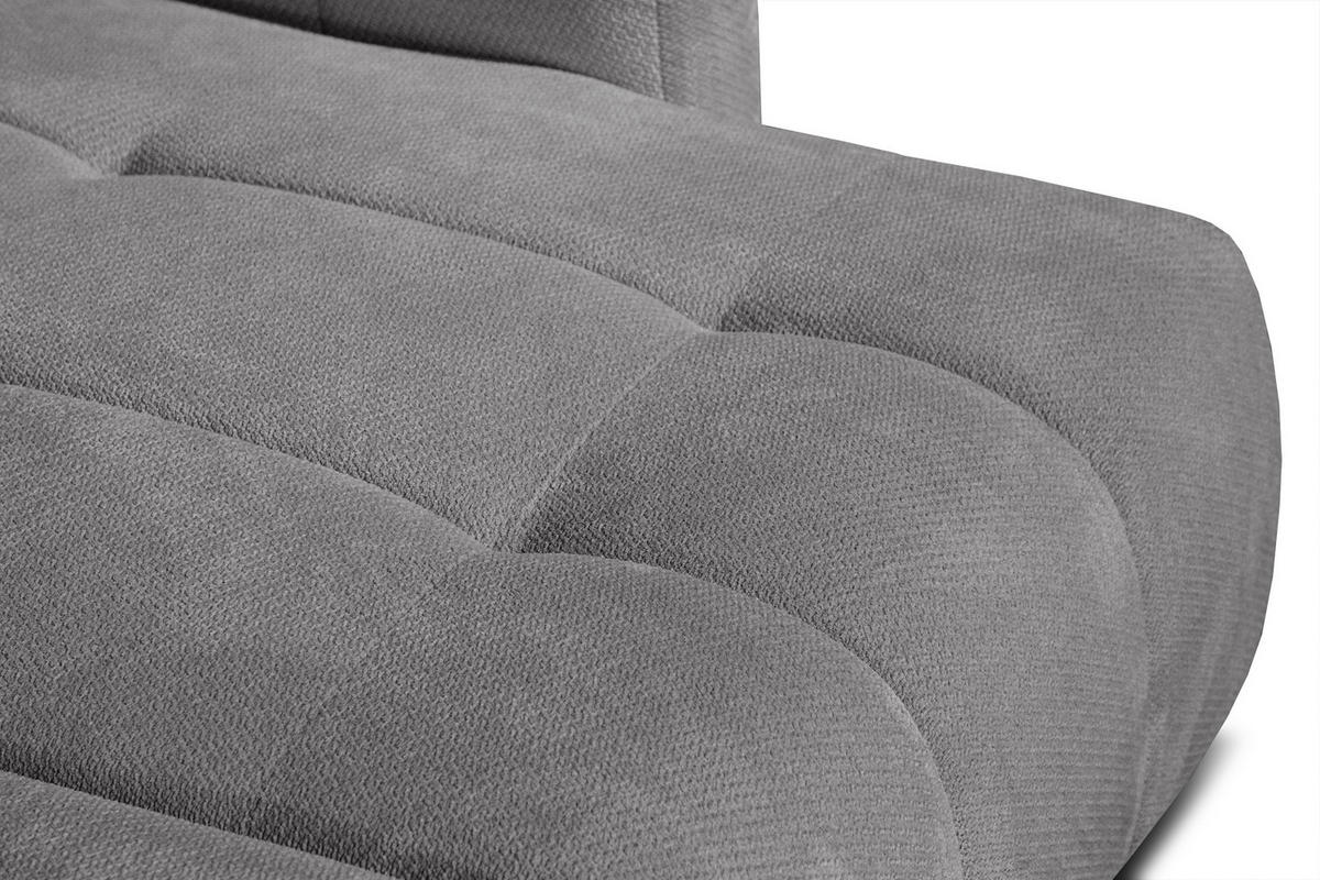 ECKSOFA KIMI 3-Sitzer, ausziehbarer Sitz, verstellbare Kopfstützen, grau - Schwarz/Grau, Holzwerkstoff/Textil (270/160cm) - Courtois Laville