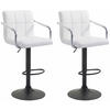 BARHOCKER 2er Set Lederlook Weiß - Schwarz/Weiß, Textil/Metall (54/91/46cm) - CLP