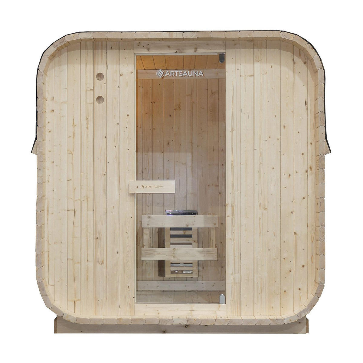 FASSSAUNA Nolvik M inkl. Zubehör-Set - Naturfarben, Holz (185/194/120cm) - Artsauna