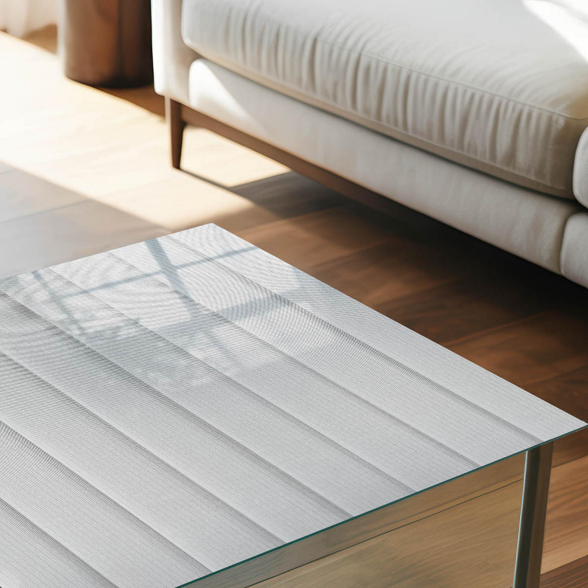 GLASPLATTE 80x60 cm – Weiße Paneele - Braun, Glas (0.4/80/60cm) - ArtPrintCave