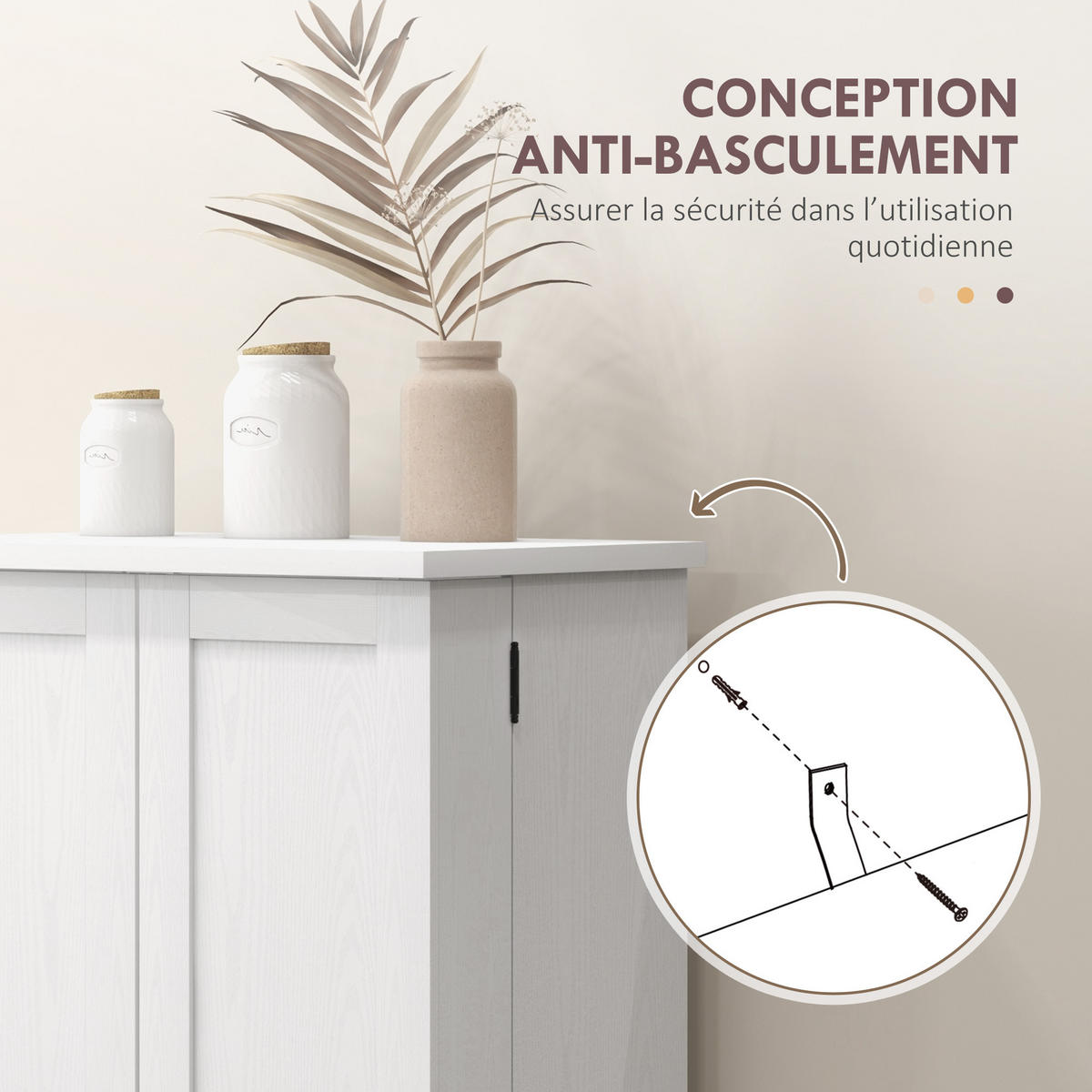 MEHRZWECKSCHRANK DE-11107 5 Ebenen mit verstellbaren Böden & Türregalen Creme - Creme, Holzwerkstoff (40/120/60cm) - ComfortXL