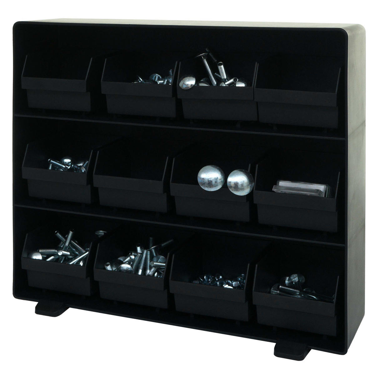 AUFBEWAHRUNGSBOX eckig Schwarz - Schwarz, Kunststoff (33/29/8cm) - MCW