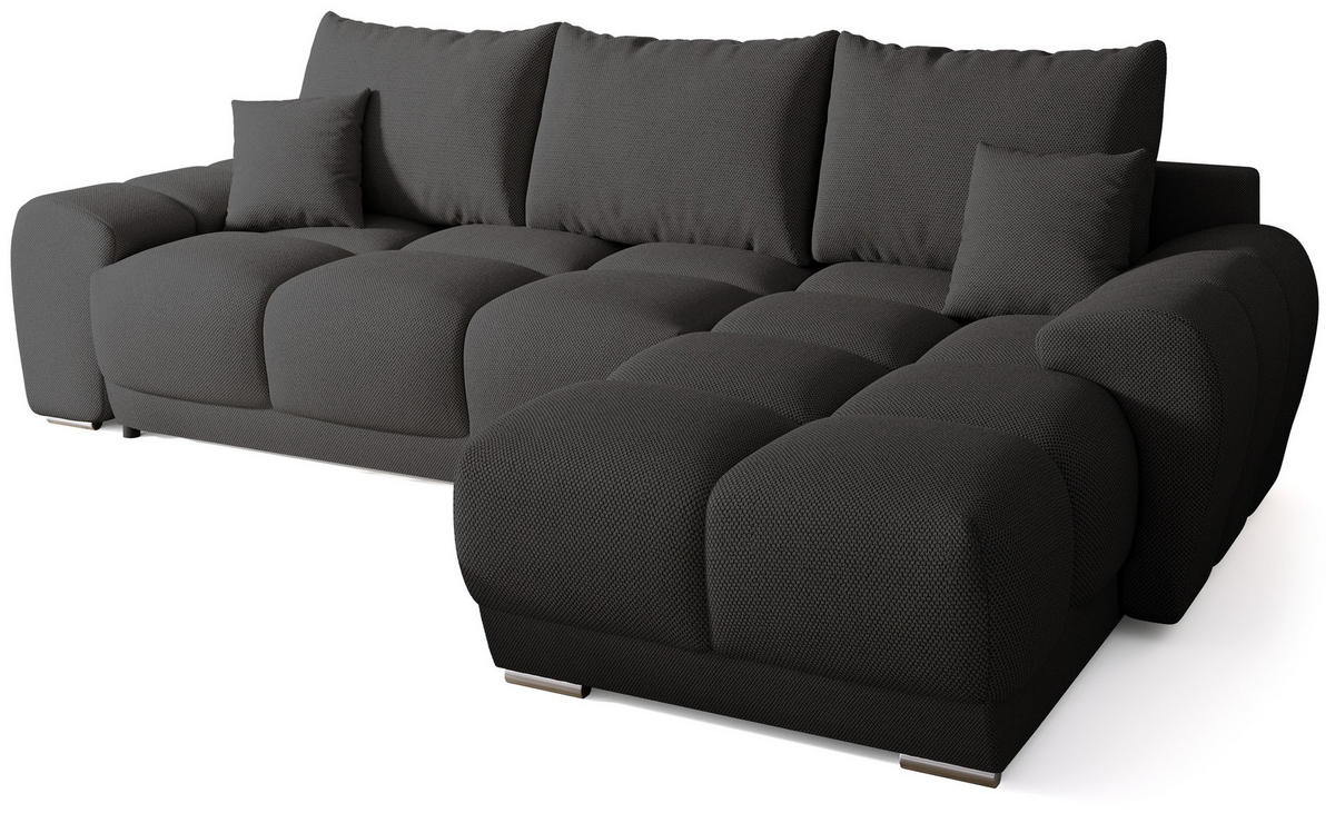 ECKSOFA Nubes mit Schlaffunktion Graphite - Anthrazit/Silberfarben, Kunststoff/Textil (290/180cm) - Bromarkt