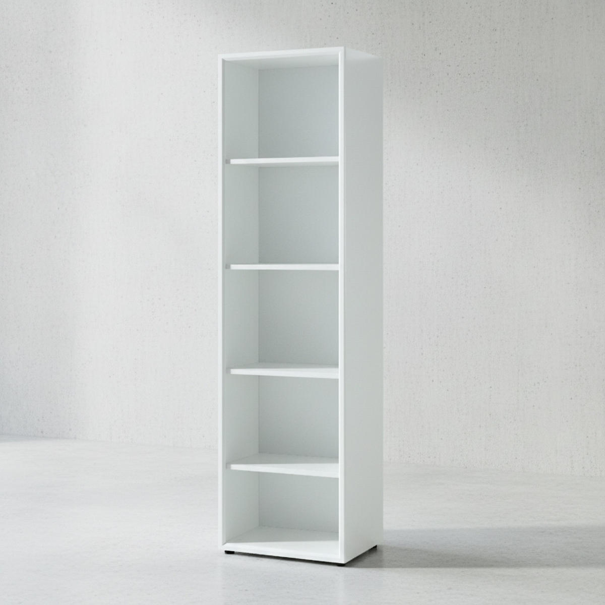 BÜRO-SET MUENCHEN 2-teilig Weiß | Schrank & Regal 5 OH | Glas Front & Abschließbar - Weiß, Holzwerkstoff/Metall (145/196/37cm) - KADIMA DESIGN