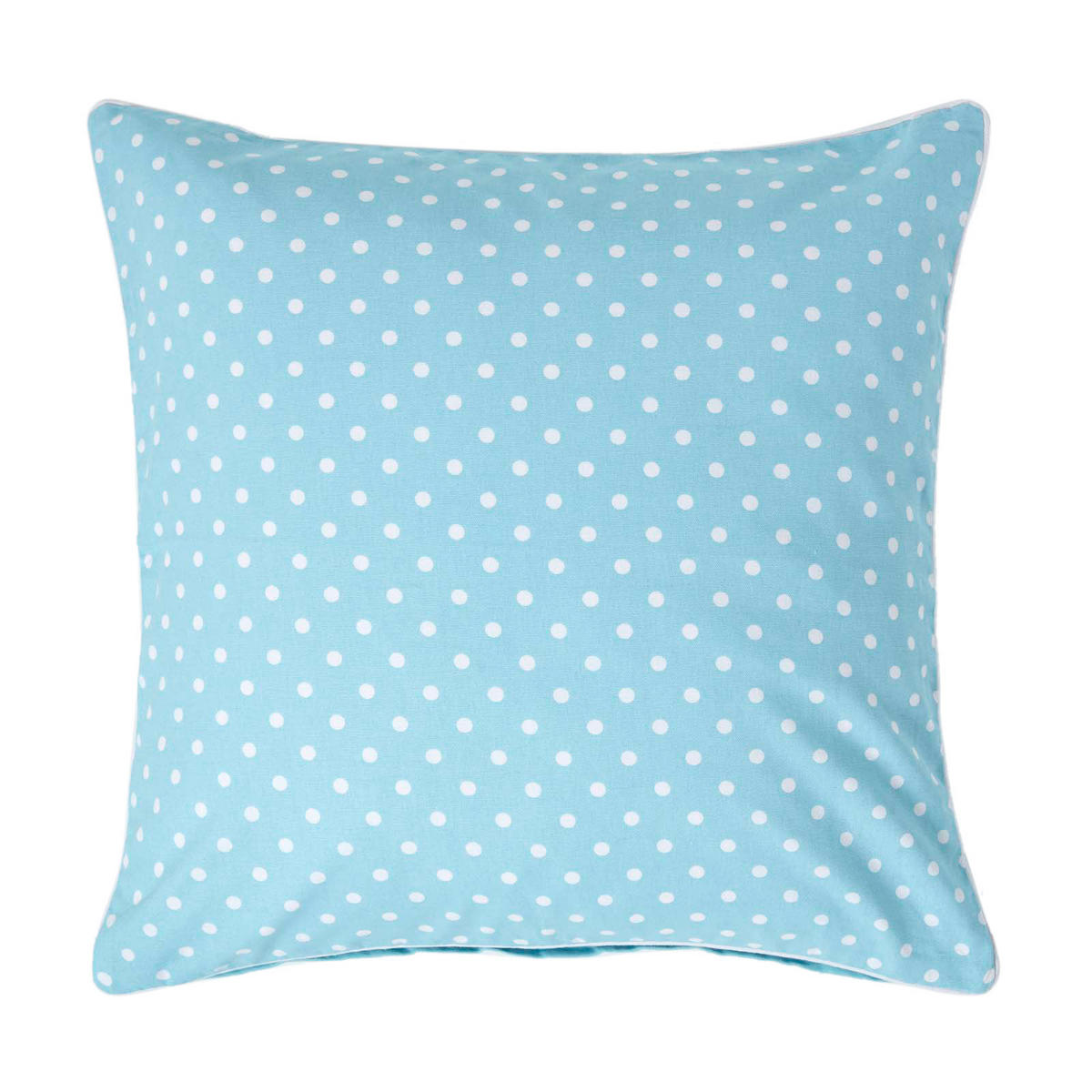 KISSENHÜLLE Polka Dots 60/60 cm, 100% Baumwolle - Blau, Textil (60/60cm) - Homescapes