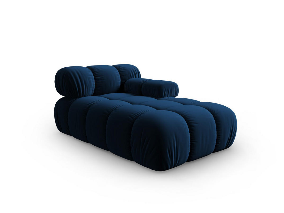 CHAISELONGUE rechts Bellis aus Samt königsblau - Blau, Textil (97/62/157cm) - Micadoni