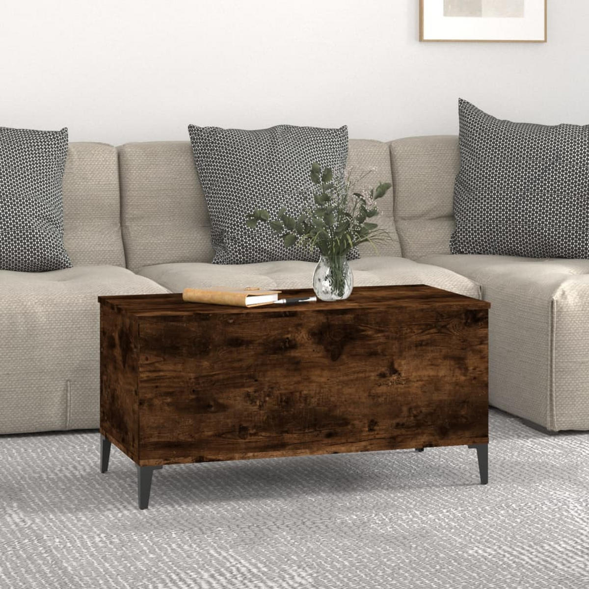 COUCHTISCH Räuchereiche 90x44,5x45 cm Holzwerkstoff - Braun, Holzwerkstoff (44.5/90/45cm) - furnicato