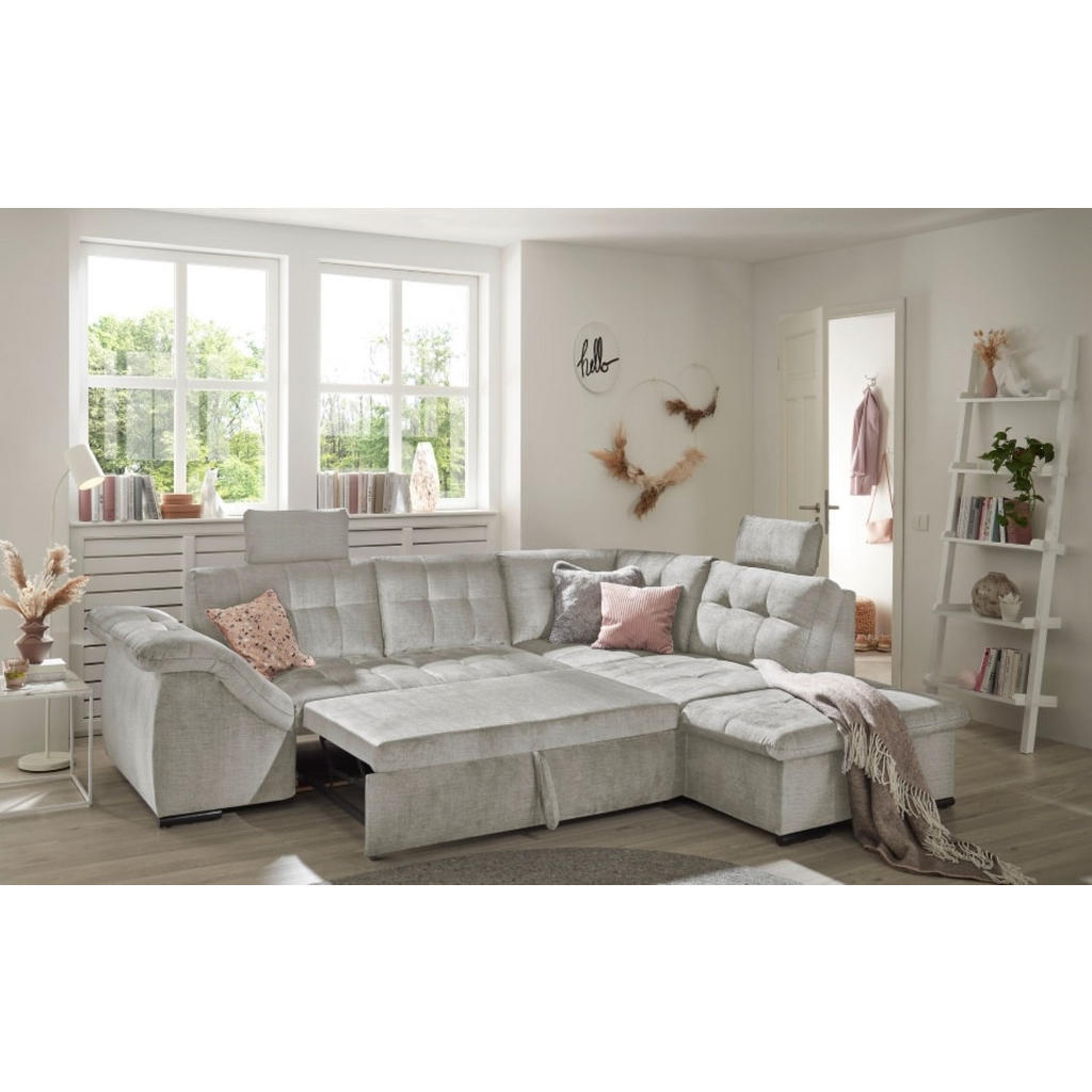 Thumbnail - ed exciting design Ecksofa, Silber, Textil, Ottomane rechts,L-Form, 283x217 cm, Wohnzimmer, Sofas & Couches, Wohnlandsch...