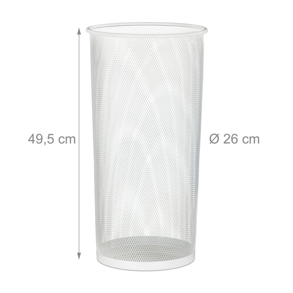 SCHIRMSTÄNDER - Weiß, Metall (26/49.5/26cm) - Relaxdays