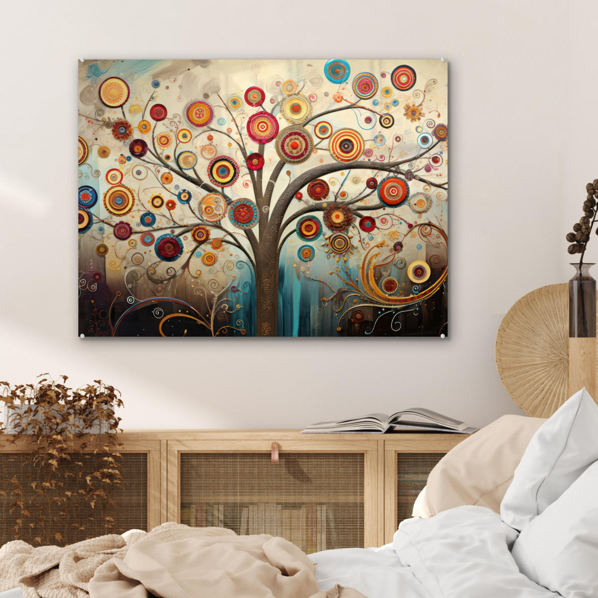 OBRAZ NA AKRYLOVOM SKLE Strom - Strom života - Farba 80x60 cm - hnedá, sklo (80/60cm) - MuchoWow