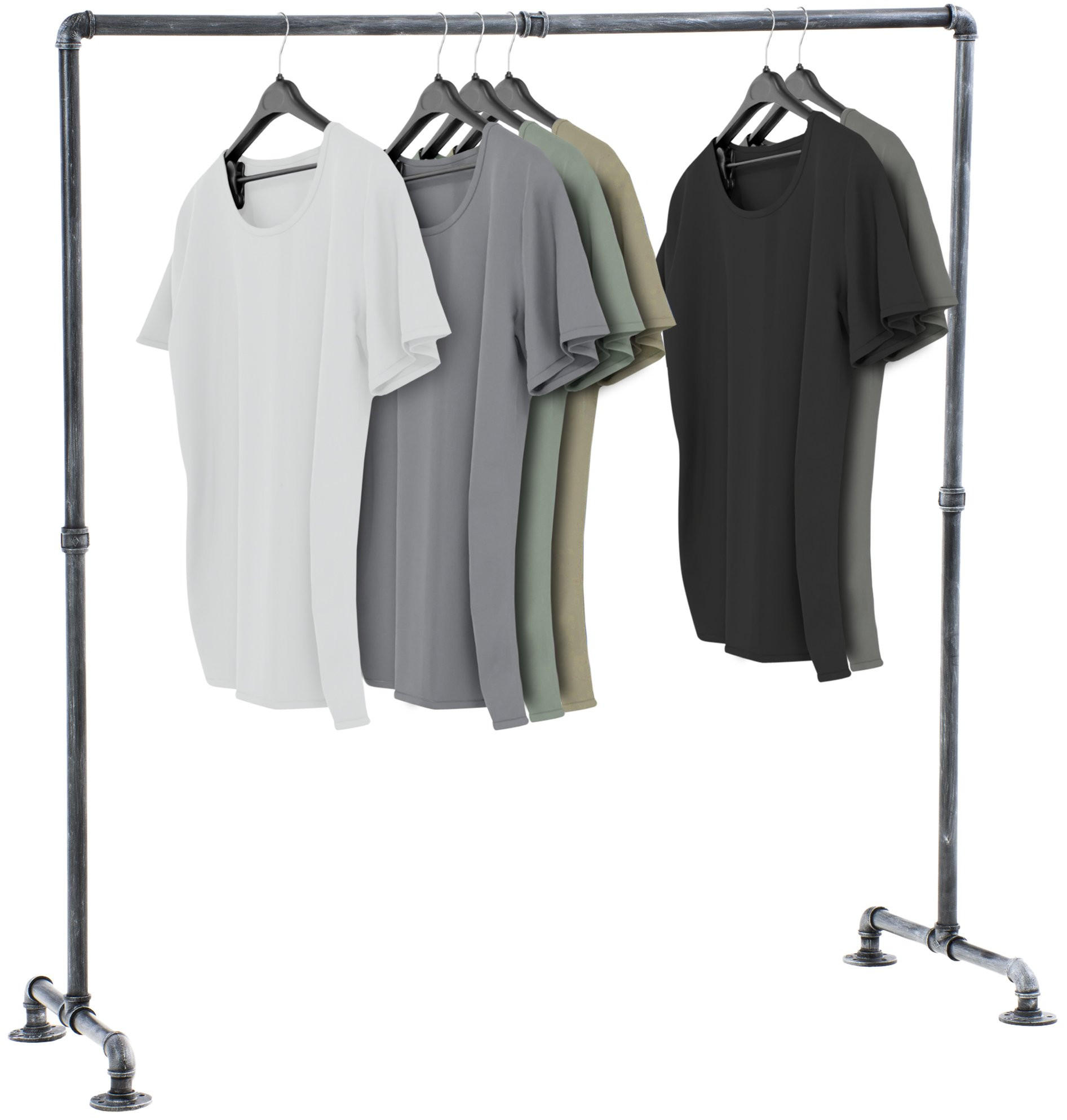 KLEIDERSTÄNDER 150 cm-silber-Metall - Silberfarben, Metall (150/150/55cm) - CLP