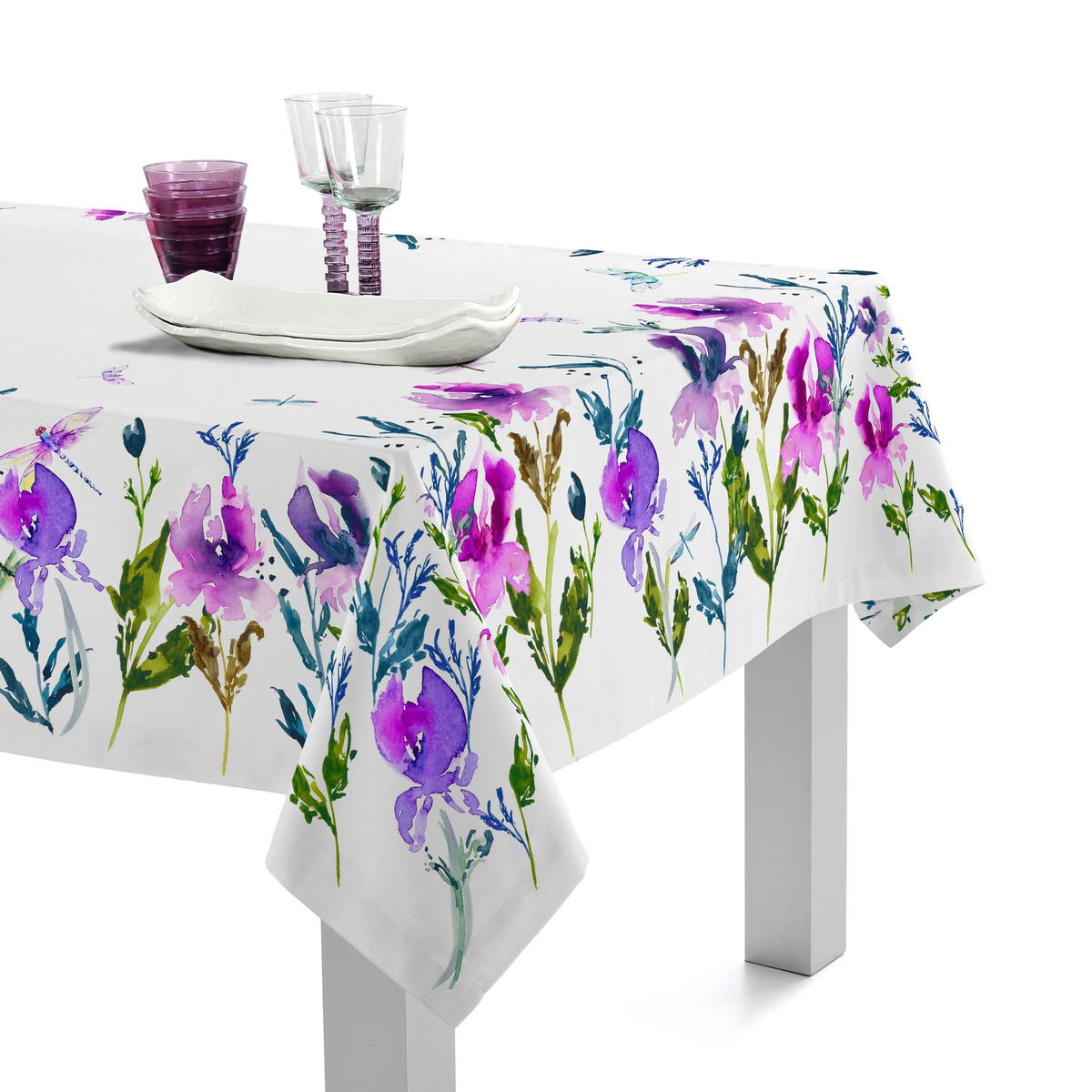 TISCHDECKE Midnight iris 150x250 cm - Multicolor, Textil (250/150/0.2cm) - Happy Friday
