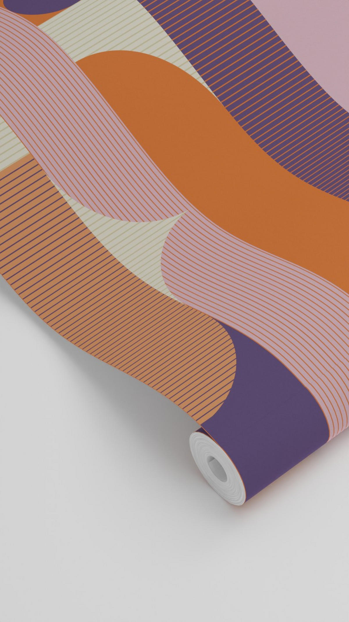 TAPETE geometrische Formen 50 x 900 cm - Orange, Papier (50/900cm) - ESTAhome