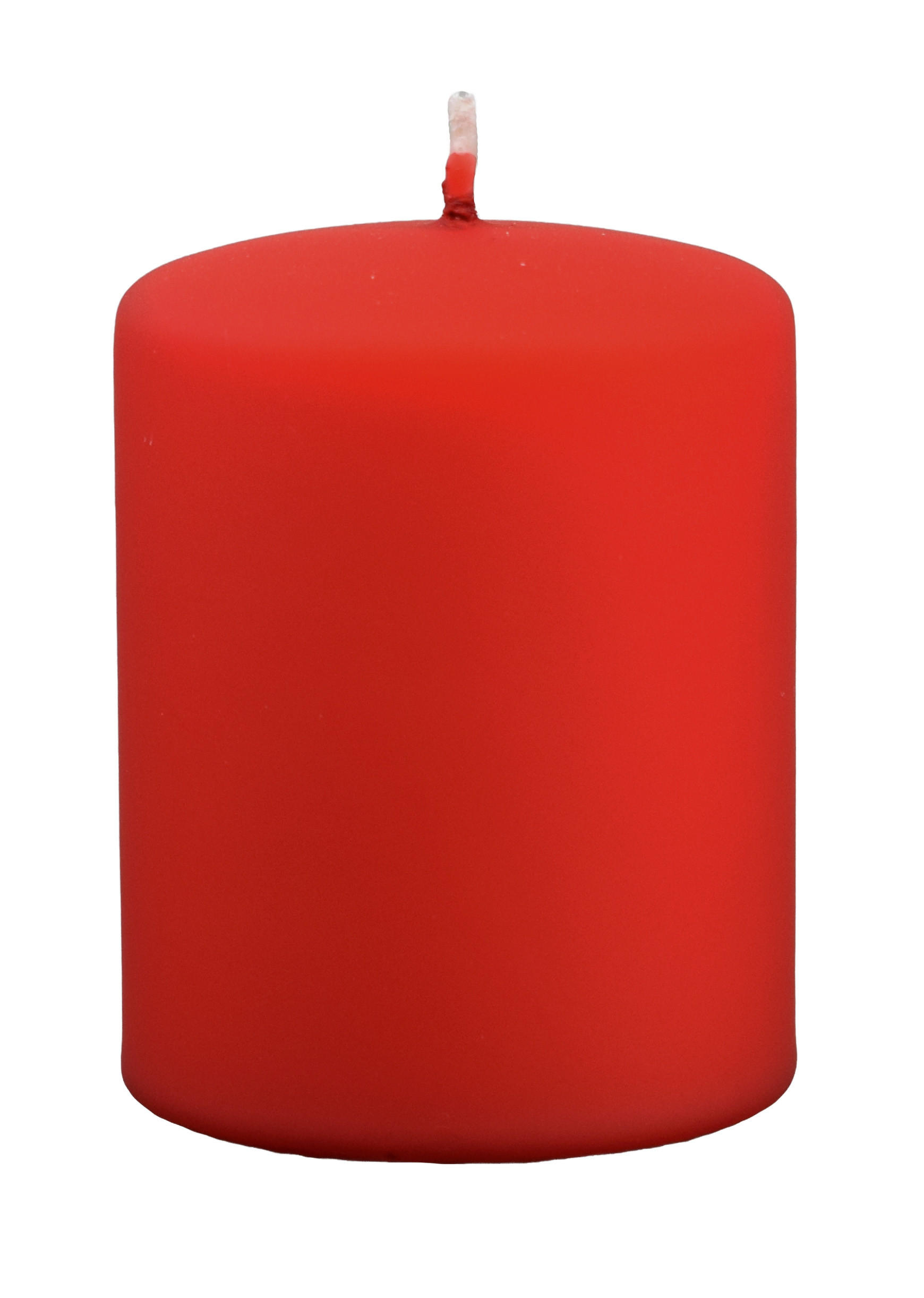 STUMPENKERZEN Samt-Lack Tornado Red 8 x 6 cm, 4er Set - Rot, Paraffin (6/8/8cm) - Kopschitz Kerzen