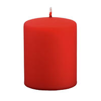 STUMPENKERZEN Samt-Lack Tornado Red 8 x 6 cm, 4er Set - Rot, Paraffin (6/8/8cm) - Kopschitz Kerzen