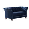 CHESTERFIELD-SOFA 2-Sitzer Fusion Blau Samt - Blau/Braun, Holz/Textil (175/75/82cm) - S-Style Möbel