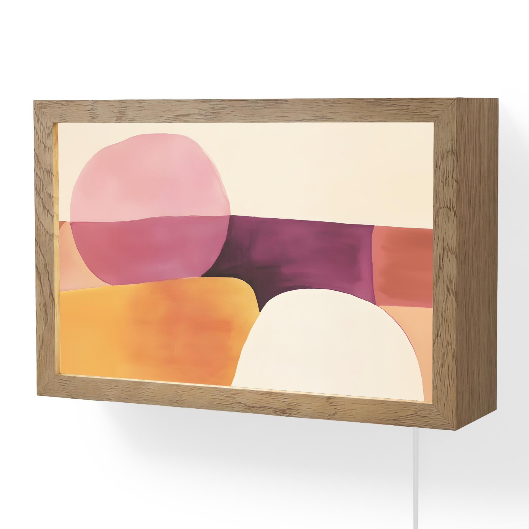 NÁSTĚNNÁ LAMPA Tvary - abstraktní - barevné 30x20 cm - růžová, kompozitní dřevo (30/20/8cm) - OnlyWow