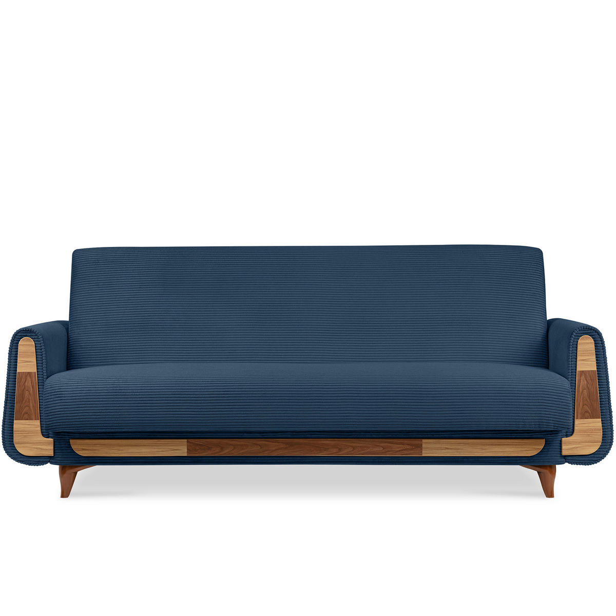 3-SITZER-SCHLAFSOFA GUSTAVO II mit Armlehnen, Marineblau - Blau/Dunkelblau, Holz/Holzwerkstoff (230/98/98cm) - KONSIMO®