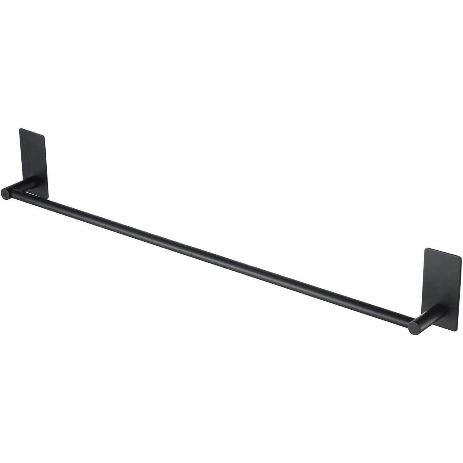 HANDTUCHSTANGE ohne Bohren 60 cm Schwarz Matt - Schwarz, Metall (5.6/8.9/66cm)