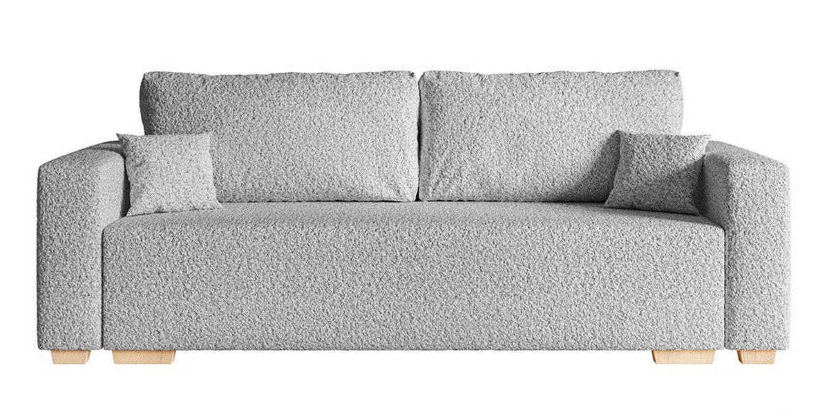 SCHLAFSOFA SOFIA, Sofa mit Schlaffunktion und Bettkasten, Farbe: Grau, Bouclé-Stoff - Grau, Textil (236/92/85cm) - Sepro Meble